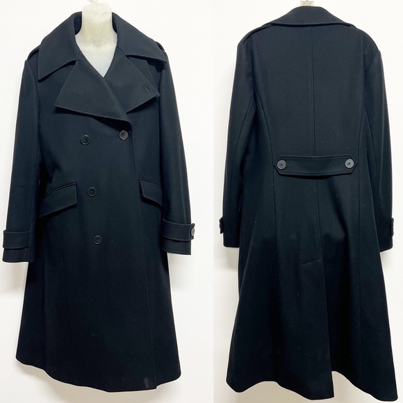 Kenneth Cole New York Womens Double Breasted Longline Wool Cashmere Blend Coat - Picture 1 of 7